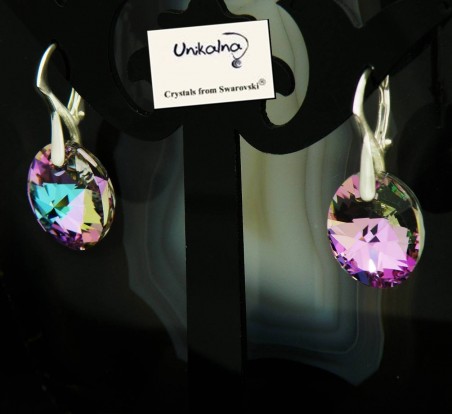 Обици с кристал Swarovski Vitrail Oval