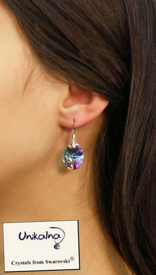 Обици с кристал Swarovski Vitrail Oval