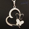 FLUTTERING HEART - сребърна висулка с кристали Swarovski