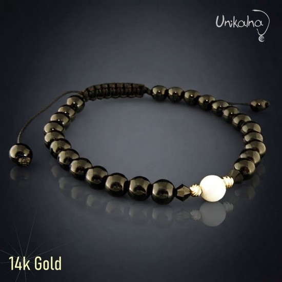 Гривна с 14k Злато, Оникс и...