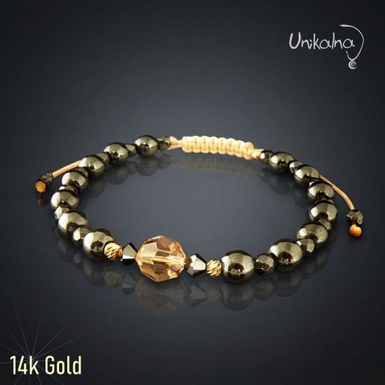 Гривна с 14k Злато, Хематит...