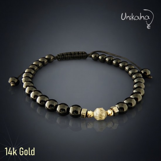 Гривна с 14k Злато, Оникс и...