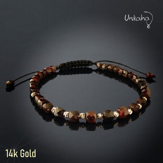 Гривна с 14k злато и Гранат