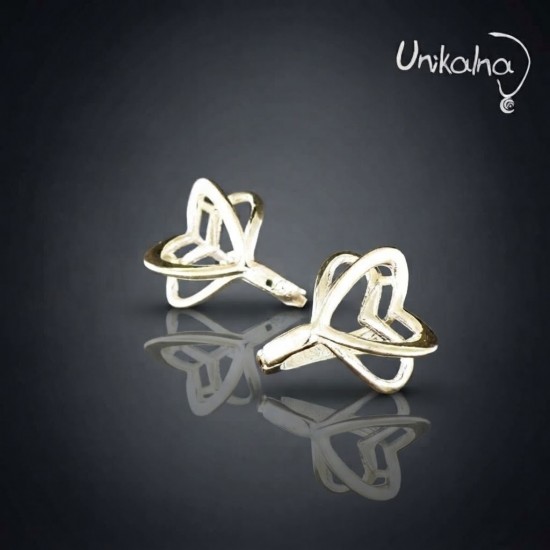Сребърни обеци Couple Hearts