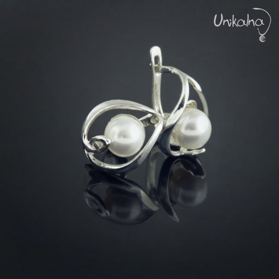 Сребърни обеци Tender Pearls